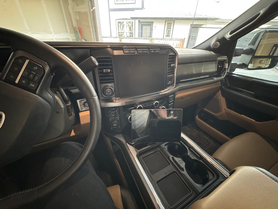 2023-2027 Ford Super Duty F-250 F-350 iPad Mount — Magnetic Center Console Stand